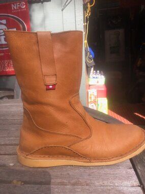 Oliberte Yabela Boots Womens Size 39 US 8 Leather Mid Calf Side Pull On Boots